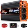 JARXIOKE Inverter 12v 220v Onda Pura 3000W Invertitore di Potenza Convertitore di Alimentazione con LCD Telecomandoler & prese AC Doppie & USB-A &Porta di Tipo-C per Car Camper,potenza di picco 6000 W