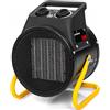 LEHMANN Termoventilatore Elettrico per Riscaldamento Rapido | 2000 W | 3 Livelli di Potenza | Termostato | Regolazione Inclinazione | Maniglia di Trasporto | Ideale per Stanze Piccole
