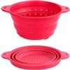 Surwin Scolapasta Pieghevole Salvaspazio, 1 Pezzi Scolapasta Silicone Verdura Cesto Scolapasta Plastica Silicone Pieghevole, per Drenare Pasta, Verdura, Frutta (M,Rosso)