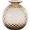 VENINI VASO MONOFIORE BALLOTON D.18 CM MOKA FILO ROSSO H.20,5 CM FO310018000F0BSR