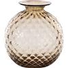 VENINI VASO MONOFIORE BALLOTON D.21,5 CM MOKA FILO ROSSO H.24,5 CM FO310029000F0BSR