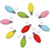 Whaline Christmas Felt Garland Colorful 3D Light Bulb Pom Ball Banner Xmas Decorative Rainbow Bulb Hanging Bunting Garland for Xmas Tree Holiday Home Fireplace Window Wall Decor
