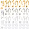 SOFPLATE 1 Scatola 36 Pezzi Convertitore per Orecchini A Clip Argento Orecchini A Clip Retro Ottone Oro Rosa Componente per Orecchini A Clip Non Forato con Cuscinetti Clip per Orecchini per Creazione
