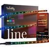 Twinkly Line Starter Kit 1.5m, Striscia LED Multicolore Magnetica e Adesiva, Kit con Controller Intelligente, Compatibile con Alexa e Google Home, 16M+ Colori, Controllato da App, Filo Nero