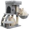 Heybly Albero Tiragraffi Per Gatti, Tiragraffi Piccolo Per Gatti Alto 75 cm Con Piattaforma Superiore, Tana, Amaca, Scala Di Arrampicata, Gioco da Gatto, Mobile da Gatto, Grigio Chiaro HCT009SW