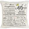 Koemore Cuscino Decorativo con Auguri per 40 Anni Bianco regali di compleanno 40° donne Copricuscino Dietro Di Te&A Volte Dimentichi Di Essere Fantastico' Copricuscino 40°Compleanno Copertura