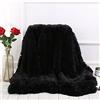 FANSU Coperta in Pelliccia Sintetica per Divano, Calda Soffice Coperta in Pile di Corallo Coperta Decorativa Traspirante Inverno Coperte da Letto in Peluche (Nero,80 * 120cm)
