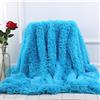 FANSU Coperta in Pelliccia Sintetica per Divano, Calda Soffice Coperta in Pile di Corallo Coperta Decorativa Traspirante Inverno Coperte da Letto in Peluche (Cielo Blu,80 * 120cm)
