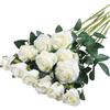 ZYEKIU 12 Pezzi Fiori Finti per Decorazioni, 52cm Fiori Finti da Esterno, Fioris Artificiali, Fiorellini per Bomboniere, Fioris per Bomboniere Fai da Te, Bouquet di Rosa con Steli Lunghi (Bianco)