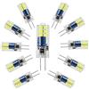 ZHIYUE Lampadine LED G4 2W AC 220-240V Bianco Freddo 6000k Non Dimmerabili Sostituisci Lampadina,Bi-Pin G4 Base Tipo JC Lampadari Soggiorno, Lampade Da Parete (10 Pezzi)