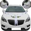 Chexin Decorazione per auto di alta qualità, per matrimonio, cofano, gioielli per auto, coppia di rose, decorazione per auto, matrimonio, set di decorazioni con ventose e nastro extra forti