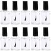 VASANA 10 flaconcini vuoti in vetro trasparente per smalto per unghie, con tappo a pennello, per manicure, top coat, cosmetici, campioni di cosmetici, per nail art fai da te, 10 pezzi