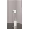 Petrozzi Piantana WC Hera II in Plexiglass con Scopino in 17 colori - COLORE SCOPINO: Bianco - COLORE PIANTANA: Trasparente