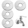 Amabro 4 piastre di copertura idrauliche, in acciaio inox, flangia divisa da parete rotonda, piastra di copertura autoadesiva per idraulica, 2,2 cm, coperture idrauliche per cucina, bagno, balcone
