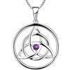 YL Collana Celtica Argento 925 con Febbraio Pietra Portafortuna Ametista Ciondolo con Nodo Celtico per Donna, Lunghezza Catena 45+3 CM