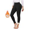 TMEOG Leggins Invernali Donna Pantaloni Termici Leggings Felpati Pantacollant Vita Alta Fuso Termico Pantaloni Elasticizzati Leggings Curvy in Pile de Yoga Corsa Pilates per Donna(Nero,L)