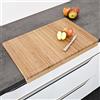 BAKAJI Tagliere Grande con Bordo, Piano di Lavoro in Legno di Bambu, con scanalatura Anti-Goccia, Ideale per Tagliare Tritare Verdura Carne e Alimenti, Colore Bamboo Naturale (45 x 35 cm)