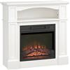 HOMCOM Camino Elettrico da Incasso Effetto Fiamma 3D Realistico e Ripiano, 1800W Caminetto Elettrico con Luce LED, Termostato, Riscaldamento Regolabile, Timer e Telecomando, 30㎡, Bianco
