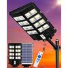Gefolly SL-3000W Lampione Solare LED Esterno, 300000LM Faro Stradale con Pannello Solari con Sensore di Movimento, 6500K IP67 Impermeabile Faretti LED Esterno Solare per Giardino Sentieri