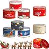 Yisscen 8 mini barattoli per biscotti natalizi in latta con coperchio, confezione regalo di Natale, mini scatola di metallo, set regalo di Natale, per feste di Natale, scatole di caramelle fai da te