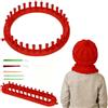 KLEHOPE 2 Pezzi Set Telaio per Maglieria, Rosso Modelli per Maglieria a Telaio, Rotondo e Rettangolare Macchina Maglieria con Ganci per Uncinetto e Aghi Plastica per Lavorare a Maglia Sciarpe, Guanti