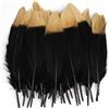 MWOOT 40 Pezzi Piume Colorate, Bella di Piume Bianche Naturali immerse d' Oro Adatto, per Le Feste di Compleanno e Matrimonio Costume, DIY Dream Catchers Orecchini Craft (Nero)