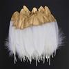 MWOOT 40 Pezzi Piume Colorate, Bella di Piume Bianche Naturali immerse d' Oro Adatto, per Le Feste di Compleanno e Matrimonio Costume, DIY Dream Catchers Orecchini Craft (Bianca)