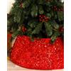 Odot Copri Base Albero Natale, Rosso Glitter Copri Albero di Natale Base, Christmat Tree Skirt Per Decorazioni Per Feste A Casa Vacanza(55 X 72 X 26 cm)