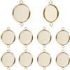 Beebeecraft 1 Scatola 30 Pezzi 201 impostazioni di Connettori Cabochon in Acciaio Inossidabile Vassoi di Castone Pendente di Collegamento Vuoto 14mm Piatto Rotondo con Doppio Anello per La Creazione