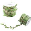 ZHIQIN 2 Rotoli Corda Canapa con Foglie Verdi Spago di Iuta con Foglie Artificiali Spago Naturale di Foglie Finte per Decorazioni Matrimoni Festa Confezioni Regalo (10 Metri)