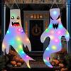 weiclianhp 2 Pezzi Decorazione Halloween, Fantasma Manica a Vento con Luci LED, Ghost Windsock per Esterni, Giardino, Cortile, Patio, Casa