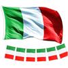 GUSTO Set Bandiera Italia 90 x 150 cm con Occhielli e 2 Ghirlande 20 Bandierine 14 x 21 cm Resistente Tricolore Azzurri Nazionale (Set Italia - Bandiera + 2 Ghirlande)