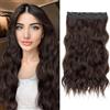 SEGOHAIR One Piece - Extension per capelli sintetici, 61 cm, con 5 clip di sicurezza, 180 g, volume e stile a 3/4 a testa intera