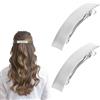JJUNW 2 fermagli per capelli ovali da 9 cm, vintage, in metallo, stile francese, grandi, accessori decorativi per capelli per donne e ragazze (argento)