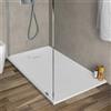 Inbagno Piatto doccia 80x140 filo pavimento Agorà in resina pietra bianca