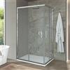 Inbagno Box doccia angolare 70x100 cm doppio scorrevole in cristallo trasparente Ted