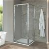Inbagno Box doccia angolare 70x70 cm con porta battente in cristallo trasparente Ted