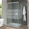 Inbagno Box doccia angolare 70x100 cm doppio scorrevole in cristallo serigrafato Ted