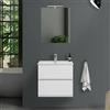 Inbagno Mobile bagno sospeso 60 cm Duble bianco lucido con lavabo e specchio