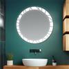 Inbagno Specchio bagno tondo 80 cm con cornice LED retroilluminata e decorata
