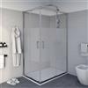 Inbagno Box doccia angolare 70x100 cm Icon doppio scorrevole con vetro serigrafato