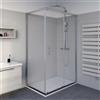 Inbagno Box doccia angolare 70x100 cm Icon fisso + scorrevole con vetro trasparente