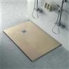Inbagno Piatto doccia 80x90 Karen in resina riducibile tortora effetto pietra