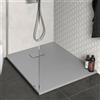 Inbagno Piatto doccia 80x100 filo pavimento Agorà in resina grigio pietra