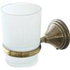 Inbagno Porta spazzolino da denti a muro in vetro satinato finitura bronzo kit per fissaggio incluso Iris