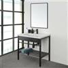 Inbagno Mobile bagno a terra 60 cm stile industrial nero opaco con specchio Borg