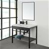 Inbagno Mobile bagno a terra 80 cm stile industrial nero opaco con specchio Borg