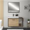 Inbagno Mobile bagno sospeso 100 cm in legno e metallo nero con specchio Zante