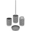Inbagno Set accessori bagno da appoggio 4 pezzi in ceramica grigio Circus