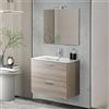 Inbagno Mobile bagno sospeso 80 corda con lavabo e specchio Miami